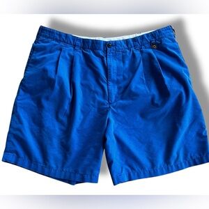 PGA Tour Golf Shorts Mens Size 42 Blue Pleated Athletic Performance Bottoms